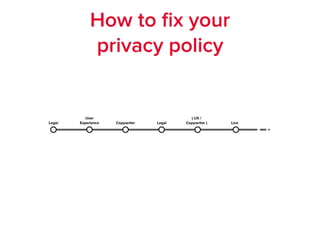 How to ﬁx your
privacy policy
 