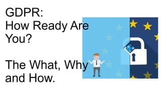 GDPR:
How Ready Are
You?
The What, Why
and How.
 
