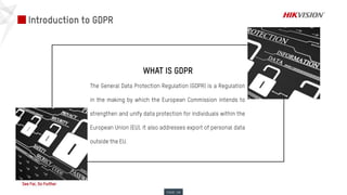 Hikvision General Data Protection Regulations (GDPR) | PPT