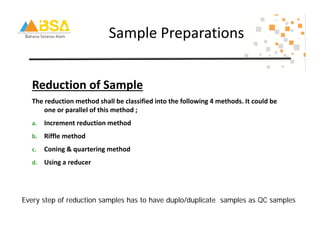 Sample Reducer Comprehensive Sampling and QAQC Practices in Nickel Laterite ...