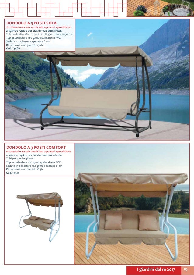 DEL RE Set Cuscini per Dondolo a 3 posti Sofa G