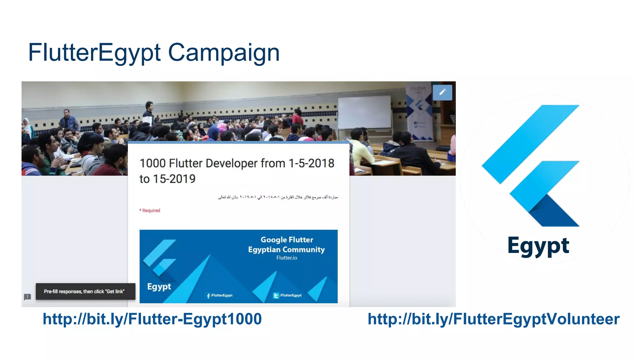 FlutterEgypt Campaign
http://bit.ly/Flutter-Egypt1000 http://bit.ly/FlutterEgyptVolunteer
 