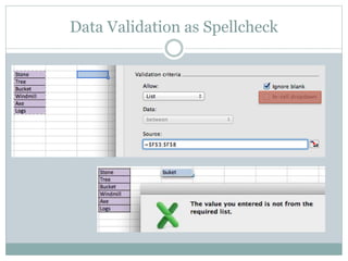 Data Validation as Spellcheck
 