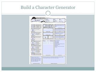 Build a Character Generator
 