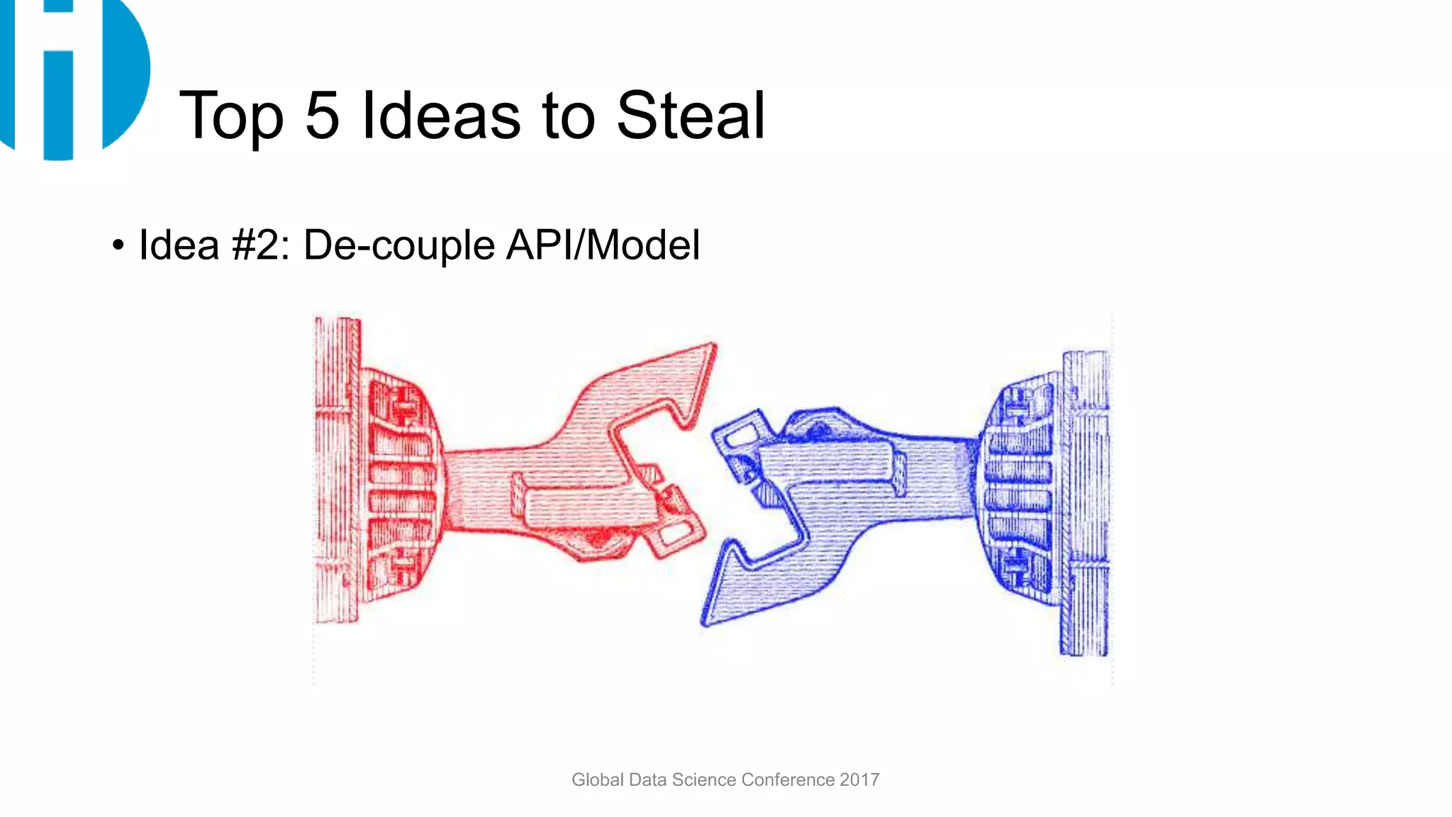 Top 5 Ideas to Steal
• Idea #2: De-couple API/Model
Global Data Science Conference 2017
 