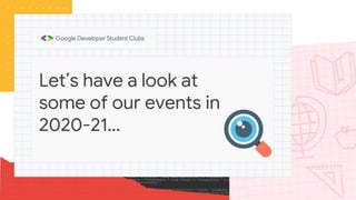 Let’s have a look at
some of our events in
2020-21…
 