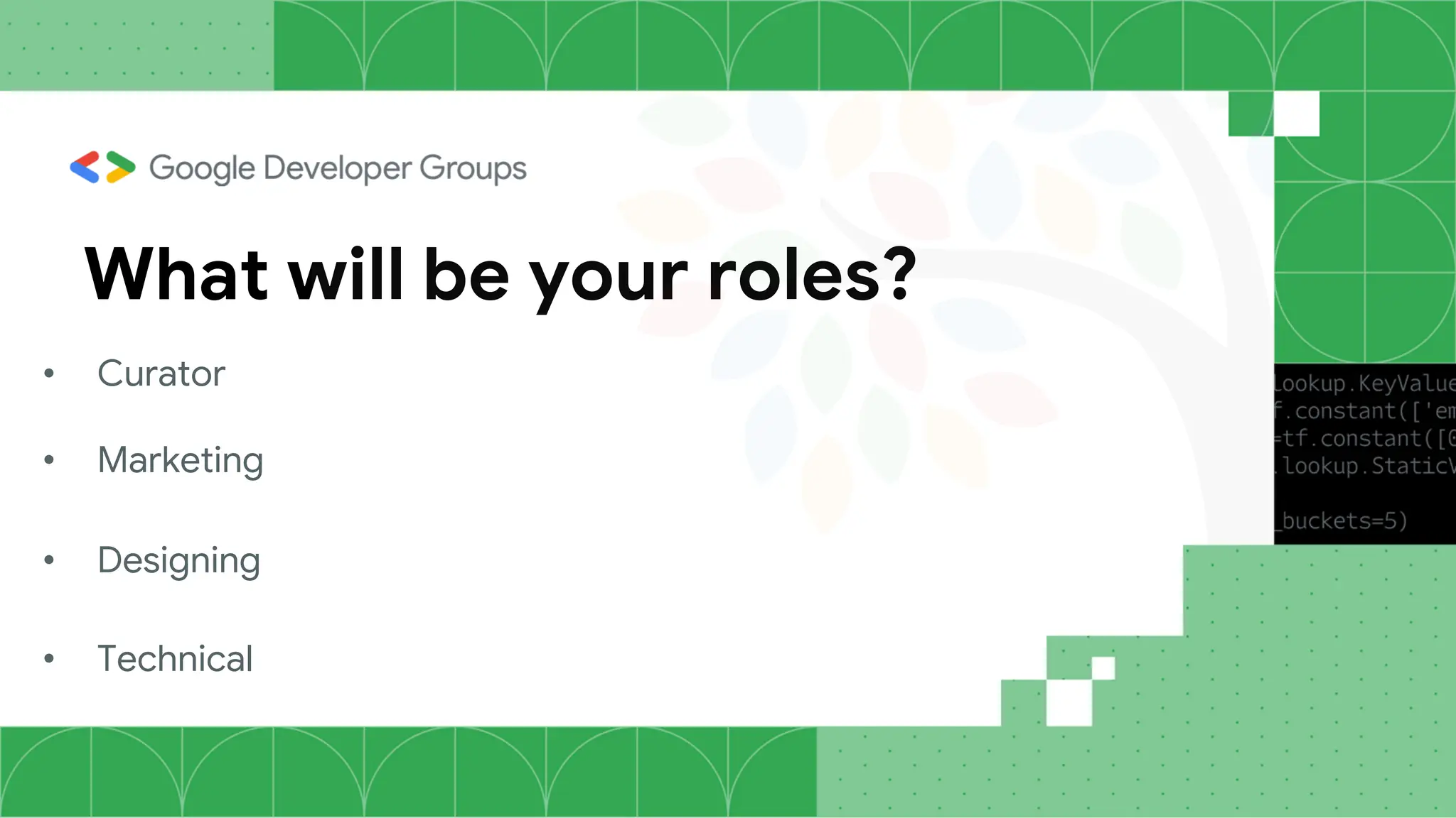 What will be your roles?
• Curator
• Marketing
• Designing
• Technical
 