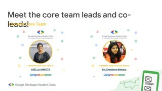 Meet the core team leads and co-
leads!
Content Core Team
 
