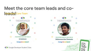 Meet the core team leads and co-
leads!
Volunteer Core Team
 