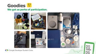 Goodies
We get as perks of participation.
 