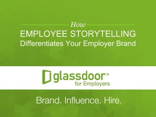 Confidential and Proprietary © Glassdoor, Inc. 2008-2015
How
EMPLOYEE STORYTELLING
Differentiates Your Employer Brand
 