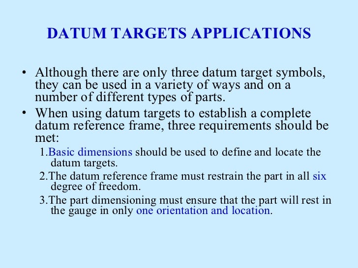 Gd & t datum targets
