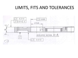 LIMITS, FITS AND TOLERANCES
 