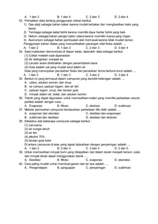 KUMPULAN SOAL IPA SMP KELAS 7 SEMESTER 1 | DOCX