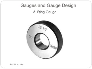 Gauges and Gauge Design
3. Ring Gauge
Prof. M. M. Joke
 