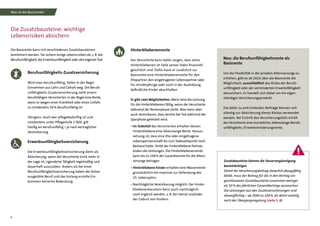 6
Die Basisrente kann mit verschiedenen Zusatzbausteinen
kombiniert werden. Sie sichern einige Lebensrisiken ab, z. B. die
Berufsunfähigkeit, die Erwerbsunfähigkeit oder den eigenen Tod.
Berufsunfähigkeits-Zusatzversicherung
Wird man berufsunfähig, fallen in der Regel
Einnahmen aus Lohn und Gehalt weg. Die Berufs­
unfähigkeits-Zusatzversicherung zahlt einem
berufstätigen Versicherten in der Regel eine Rente,
wenn er wegen einer Krankheit oder eines Unfalls
zu mindestens 50 % berufsunfähig ist.
Übrigens: Auch wer pflegebedürftig ist und
mindestens unter Pflegestufe 1 fällt, gilt
häufig als berufsunfähig – je nach vertraglicher
­Ver­einbarung.
Erwerbsunfähigkeitsversicherung
Die Erwerbsunfähigkeitsversicherung dient als
Absicherung, wenn der Versicherte nicht mehr in
der Lage ist, irgendeine Tätigkeit regelmäßig und
dauerhaft auszuüben. Anders als bei einer
Berufsunfähigkeitsversicherung haben der bisher
ausgeübte Beruf und das bislang erzielte Ein-
kommen keinerlei Bedeutung.
Die Zusatzbausteine: wichtige
Lebensrisiken absichern
Hinterbliebenenrente
Der Versicherte kann dafür sorgen, dass seine
Hinterbliebenen im Falle seines Todes finanziell
geschützt sind. Dafür kann er zusätzlich zur
Basisrente eine Hinterbliebenenrente für den
Ehepartner, den eingetragenen Lebenspartner oder
für minderjährige oder noch in der Ausbildung
befindliche Kinder abschließen.
Es gibt zwei Möglichkeiten: Meist wird die Leistung
für die Hinterbliebenen fällig, wenn der Versicherte
während der Rentenphase stirbt. Man kann aber
auch vereinbaren, dass bereits bei Tod während der
Sparphase geleistet wird.
•	Im Todesfall des Versicherten erhalten dessen
Hinterbliebene eine lebenslange Rente. Voraus-
setzung ist, dass eine Ehe oder eingetragene
Lebens­partnerschaft bis zum Todeszeitpunkt noch
Bestand hatte. Stirbt der hinterbliebene Partner,
enden die Leistungen. Die Hinterbliebenenrente
kann bis zu 100 % der Garantierente für die Alters-
vorsorge betragen.
•	Hinterbliebene Kinder erhalten eine Waisenrente
grundsätzlich bis maximal zur Vollendung des
25. Lebensjahrs.
•	Nachträgliche Vereinbarung möglich: Der Hinter-
bliebenenbaustein kann auch nachträglich
noch ergänzt werden, z. B. bei Heirat und/oder
der Geburt von Kindern.
Was ist die Basisrente?
Neu: die Berufsunfähigkeitsrente als
Basisrente
Um die Flexibilität in der privaten Altersvorsorge zu
erhöhen, gibt es seit 2014 über die Basisrente die
Möglichkeit, ausschließlich das Risiko der Berufs­
unfähigkeit oder der verminderten Erwerbsfähigkeit
abzusichern. Es handelt sich dabei um ein eigen-
ständiges Versicherungsprodukt.
Die dafür zu entrichtenden Beiträge können voll-
ständig zur Absicherung dieses Risikos verwendet
werden. Bei Eintritt des Versicherungsfalls erhält
der Versicherte eine monatliche, lebenslange Berufs-
unfähigkeits-/Erwerbsminderungsrente.
Zusatzbausteine können die Steuervergünstigung
beeinträchtigen
Damit der Versicherungsbeitrag steuerlich abzugsfähig
bleibt, muss der Beitrag für die in den Vertrag ein­
geschlossenen Zusatzbausteine zusammen weniger
als 50 % des jährlichen Gesamtbeitrags ausmachen.
Die Leistungen aus den Zusatzversicherungen sind
steuerpflichtig – ab 2040 zu 100 %, bis dahin anteilig
nach der Übergangsregelung (siehe S. 8).
 