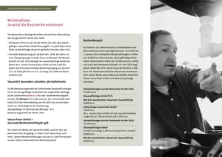 9
Die Basisrente unterliegt derselben steuerlichen Behandlung
wie die gesetzliche Rente. Das heißt:
• Versteuert wird nur der Teil der Rente, der über den jeweils
gültigen steuerfreien Anteil hinausgeht. Es spielt dabei keine
Rolle, ob die Beiträge steuerlich gefördert wurden oder nicht.
• Die volle Besteuerung gilt ab dem Jahr 2040. Bis dahin ist
eine Übergangsregel in Kraft. Dazu ein Beispiel: Bei Renten-
eintritt im Jahr 2014 beträgt der steuerpflichtige Anteil der
Rente 70 %. Dieser Prozentsatz erhöht sich bis 2020 für
jeden neu hinzukommenden Rentnerjahrgang um jährlich
2 %, ab 2020 jährlich um 1 %. So lange, bis 2040 die 100 %
erreicht sind.
Steuerlich besonders attraktiv: die Sofortrente
Da der Besteuerungsanteil der Sofortrenten dauerhaft niedriger
ist als der abzugsfähige Prozentsatz der eingezahlten Beiträge,
ist die Sofortrente (siehe S. 5) für den Unternehmer doppelt
lukrativ. Ein Beispiel: Ein Unternehmer (61, verheiratet) zahlt
Ende 2015 den Höchstbetrag von 40.000 Euro in eine Basis-
rente ein. 2014 beginnt die Auszahlung.
Abzugsfähiger Prozentsatz des Beitrags: 78 %
Besteuerungsanteil der Rente: 70 %
Steuerfreier Anteil –
das erste Renteneintrittsjahr gilt
Der Anteil der Rente, der steuerfrei bleibt, wird im Jahr des
Renteneintritts festgelegt. Er ändert sich lebenslang nicht
mehr. Spätere Rentenerhöhungen müssen zu 100 % versteuert
werden (siehe nebenstehendes Rechenbeispiel).
Rentenphase:
So wird die Basisrente versteuert
Die steuerliche Behandlung der Basisrente
Rechenbeispiel
Ein Rentner hat während seines Erwerbslebens eine
Basisrentenversicherung abgeschlossen und erhält ab
1. Januar 2015 monatliche Rentenzahlungen in Höhe
von 1.000 Euro. Wie hoch der steuerpflichtige Anteil
seiner Jahresrente in Höhe von 12.000 Euro ist, richtet
sich nach dem Renteneintrittsjahr. Im Jahr 2015 liegt
dieser Anteil bei 70 %. Somit muss der Rentner 8.400
Euro mit seinem persönlichen Steuersatz versteuern.
30 % seiner Rente, also 3.600 Euro, bleiben steuerfrei.
Dieser steuerfreie Anteil wird lebenslang festge-
schrieben.
Jahresleistungen aus der Basisrente im Jahr 2015
12.000 Euro
Steuerpflichtiger Anteil 70 %
Mit dem persönlichen Steuersatz steuerpflichtig
8.400 Euro
Lebenslanger steuerfreier Anteil
3.600 Euro
Ab 1. Januar 2016 erhöht sich die monatliche Rente
aufgrund von Überschüssen auf 1.050 Euro.
Jahresleistungen aus der Basisrente im Jahr 2016
12.600 Euro
Steuerpflichtiger Anteil
12.600 Euro abzgl. 3.600 Euro (steuerfreier Anteil) =
9.000 Euro
Mit dem persönlichen Steuersatz steuerpflichtig
9.000 Euro
 