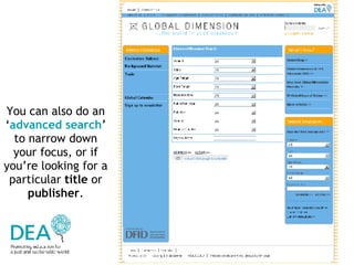 You can also do an ‘ advanced search ’ to narrow down your focus, or if you’re looking for a particular  title  or  publisher . 