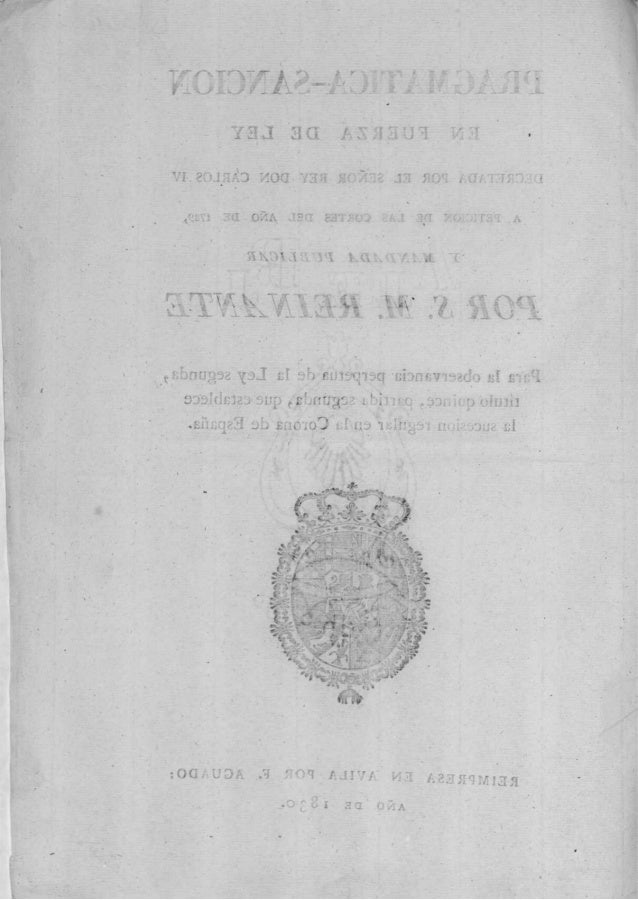 La Pragmática Sanción de 1789