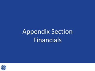 Appendix Section
   Financials
 