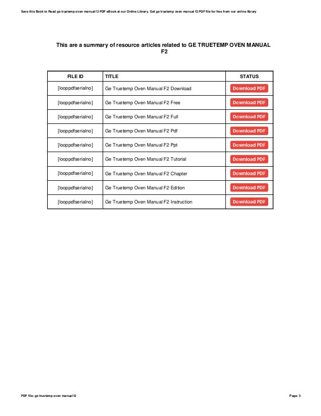 Ge truetempovenmanualf2