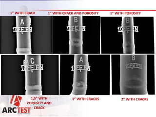 1” WITH CRACK AND POROSITY 1” WITH POROSITY1” WITH CRACK
1” WITH CRACKS 2” WITH CRACKS1,5” WITH
POROSITY AND
CRACK
 