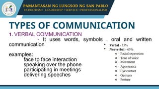 GE 107 week 1 PPT. Types , Process and Definition of Communication | PPTX