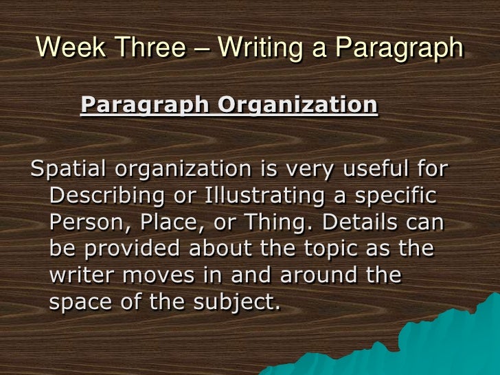 Spatial organization essay
