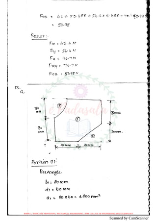 Ge 131 engineering mechanics anna university january 2003 - solved ...