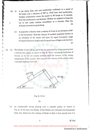 Ge 131 engineering mechanics anna university november december 2003 ...