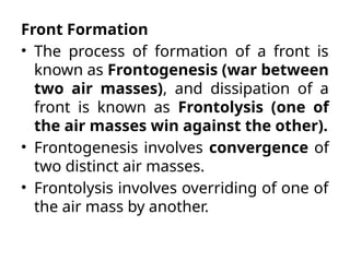Frontogenesis Process Lesson notes of climatology university. | PPTX