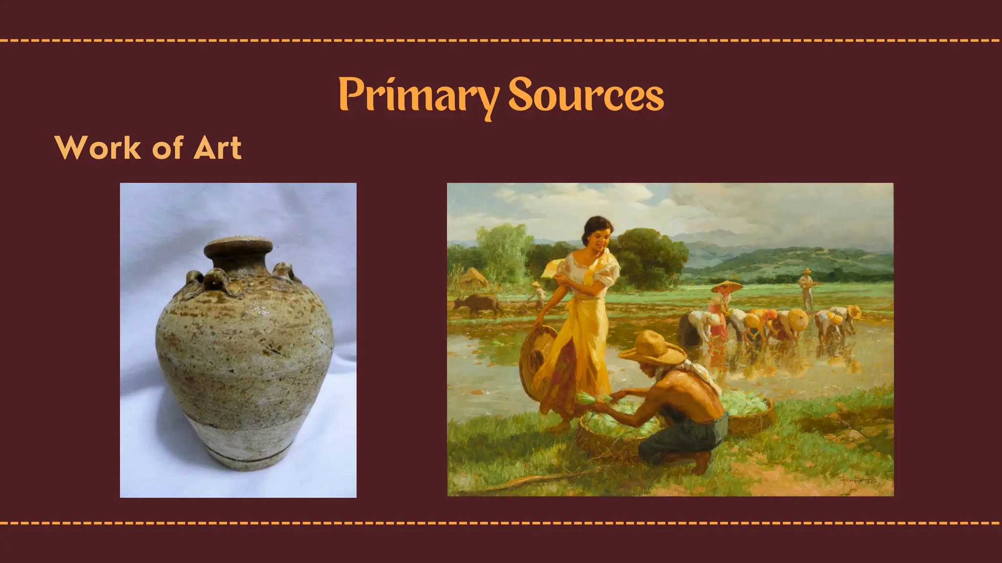 Primary Sources
Work of Art
 