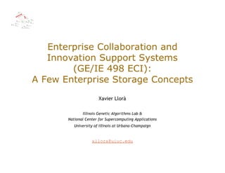 GE498-ECI, Lecture 6: A few enterprise storage concepts