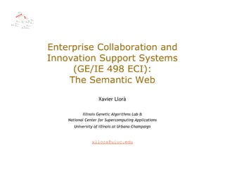 GE498-ECI, Lecture 7: The semantic web