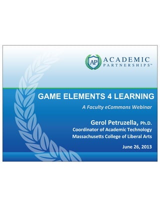 Game Elements for Learning