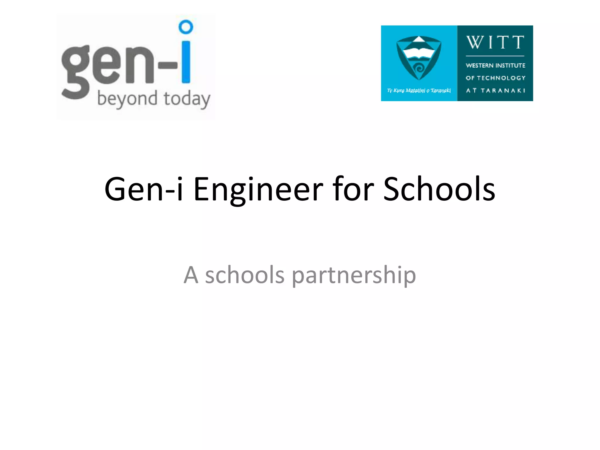 Gen-i Engineer for SchoolsA schools partnership