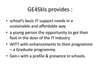 What were the driversCost for low level intervention $40/hourDigi Ops Technician for Schools SchemeSustainabilityEconomies of Scale