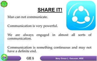 Ge 5 Elements Processes Models Of Communication Pptx Ge 5 Elements Processes Models Of Communication Pptx
