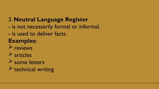 Exploring Varieties and Registers of Spoken and Written Language ...