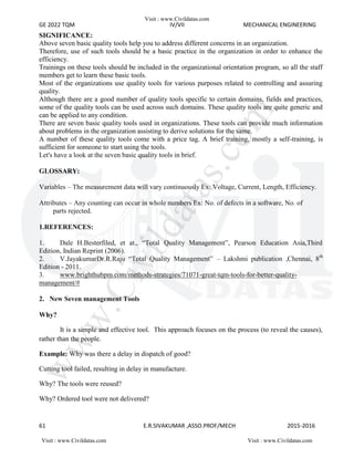 Ge 6757 total quality management (tqm) | PDF