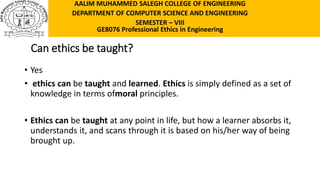 Integrity Values Examples GE8076_PEE_UNIT - I T1 Morals values and Ethics.pptx