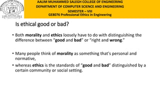 Integrity Values Examples GE8076_PEE_UNIT - I T1 Morals values and Ethics.pptx