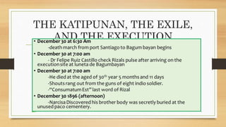 THE KATIPUNAN, THE EXILE,
AND THE EXECUTION
 