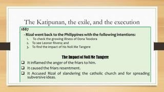 The Katipunan, the exile, and the execution
 