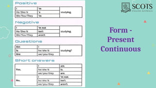 Form -
Present
Continuous
 
