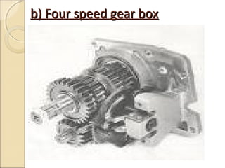 b) Four speed gear box
 