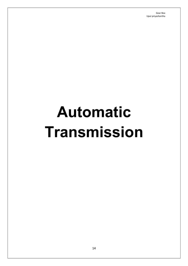 automobile Gear box how it works sinhala PDF