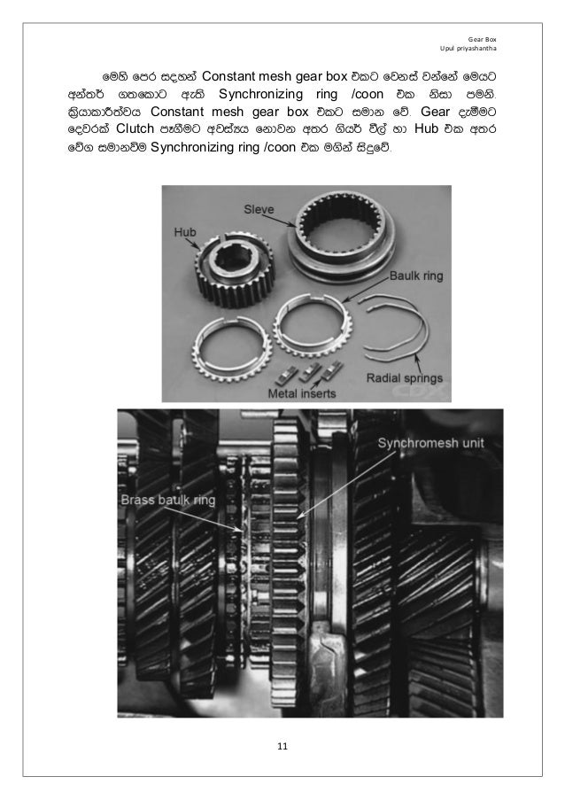 automobile Gear box how it works sinhala