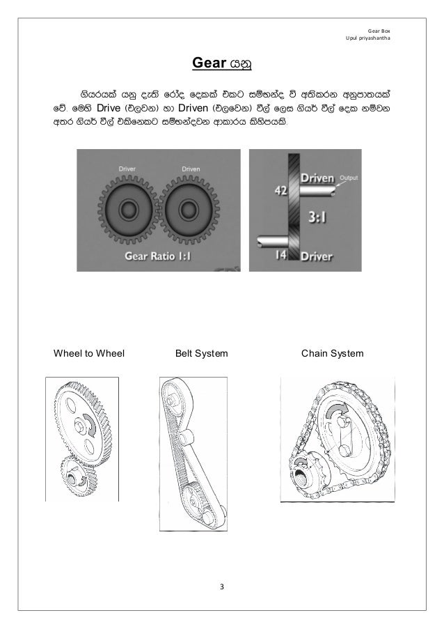 automobile Gear box how it works sinhala