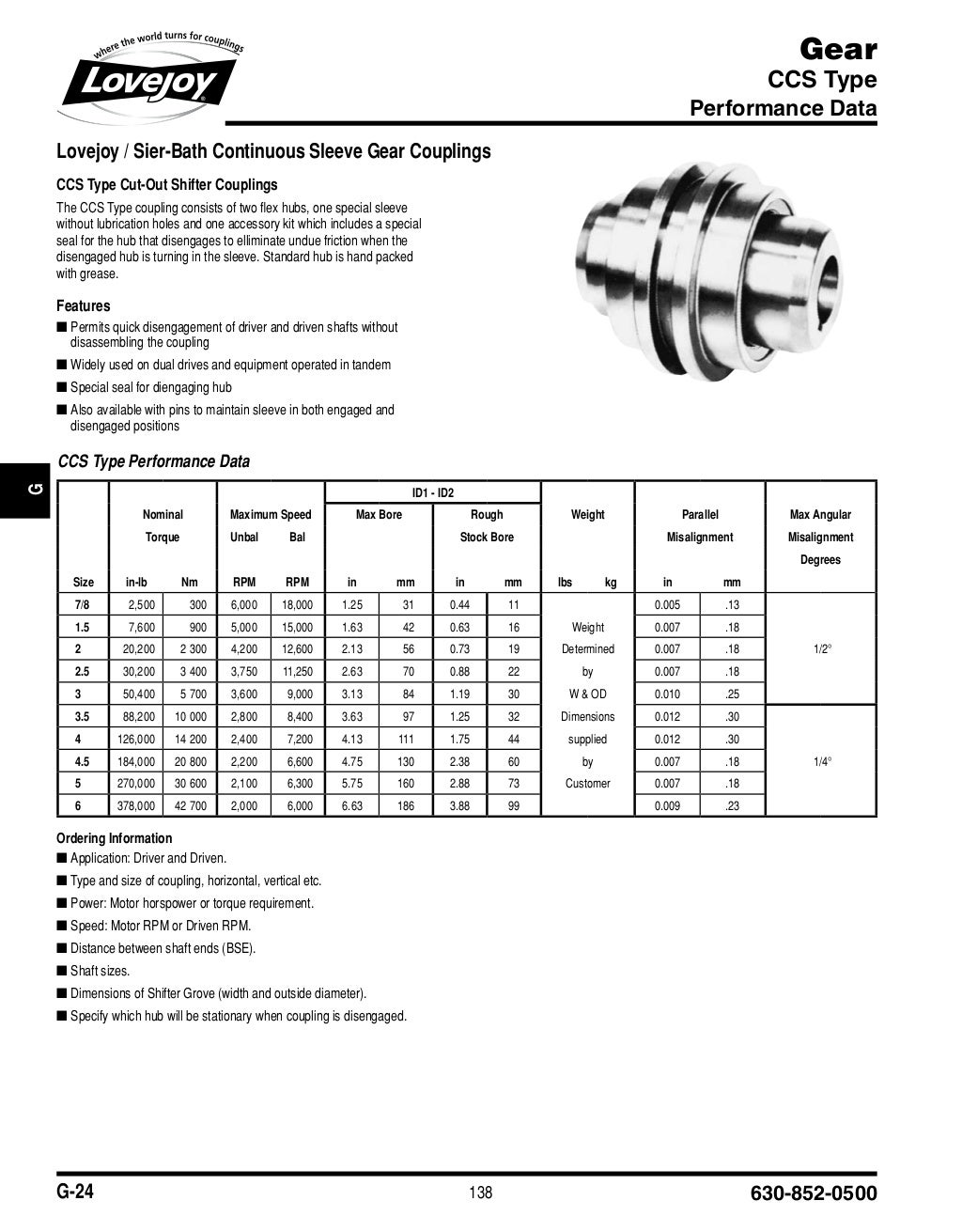 Gear coupling catalogue